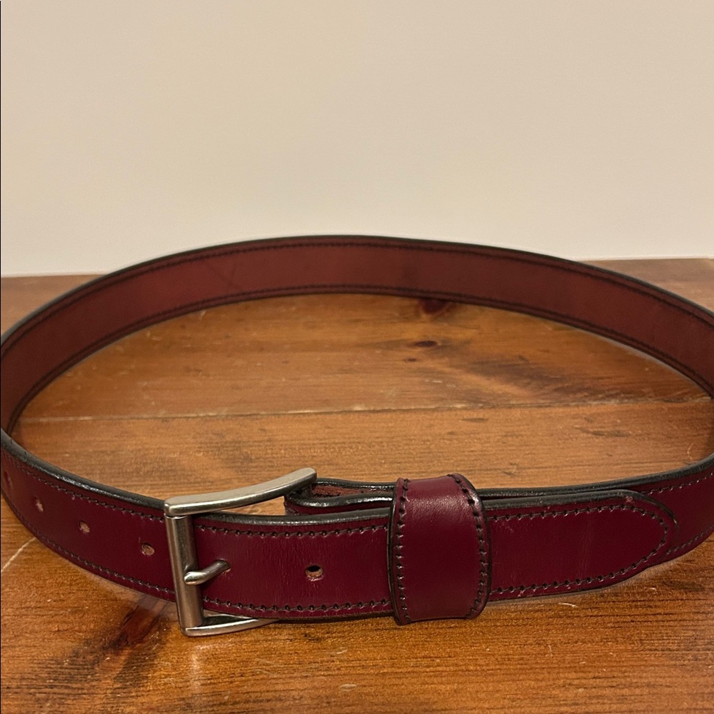 Elegant Maroon Leather Belt for Men
